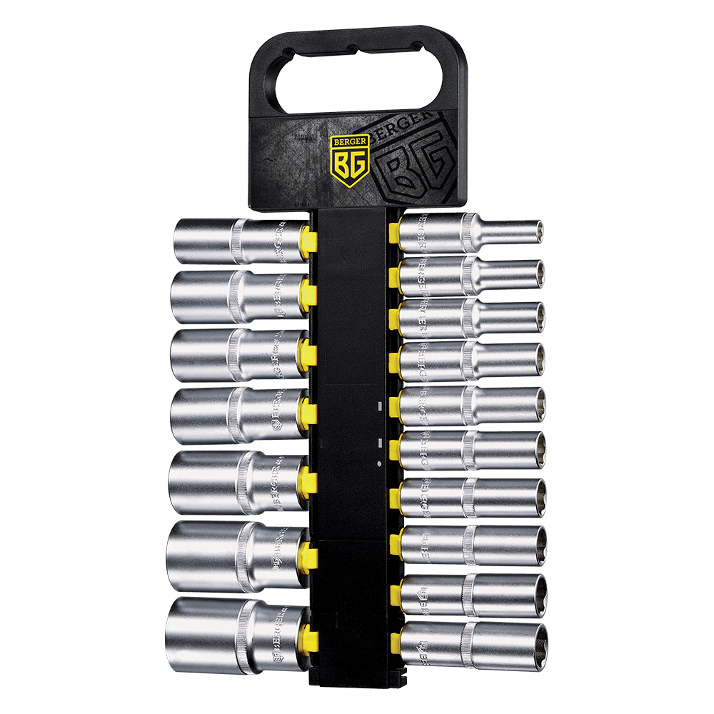 НАБОР ГОЛОВОК ТОРЦЕВЫХ УДЛИНЕННЫХ SUPERLOCK 1/2” 17 ПРЕДМЕТОВ /8-32/ BERGER BG2037