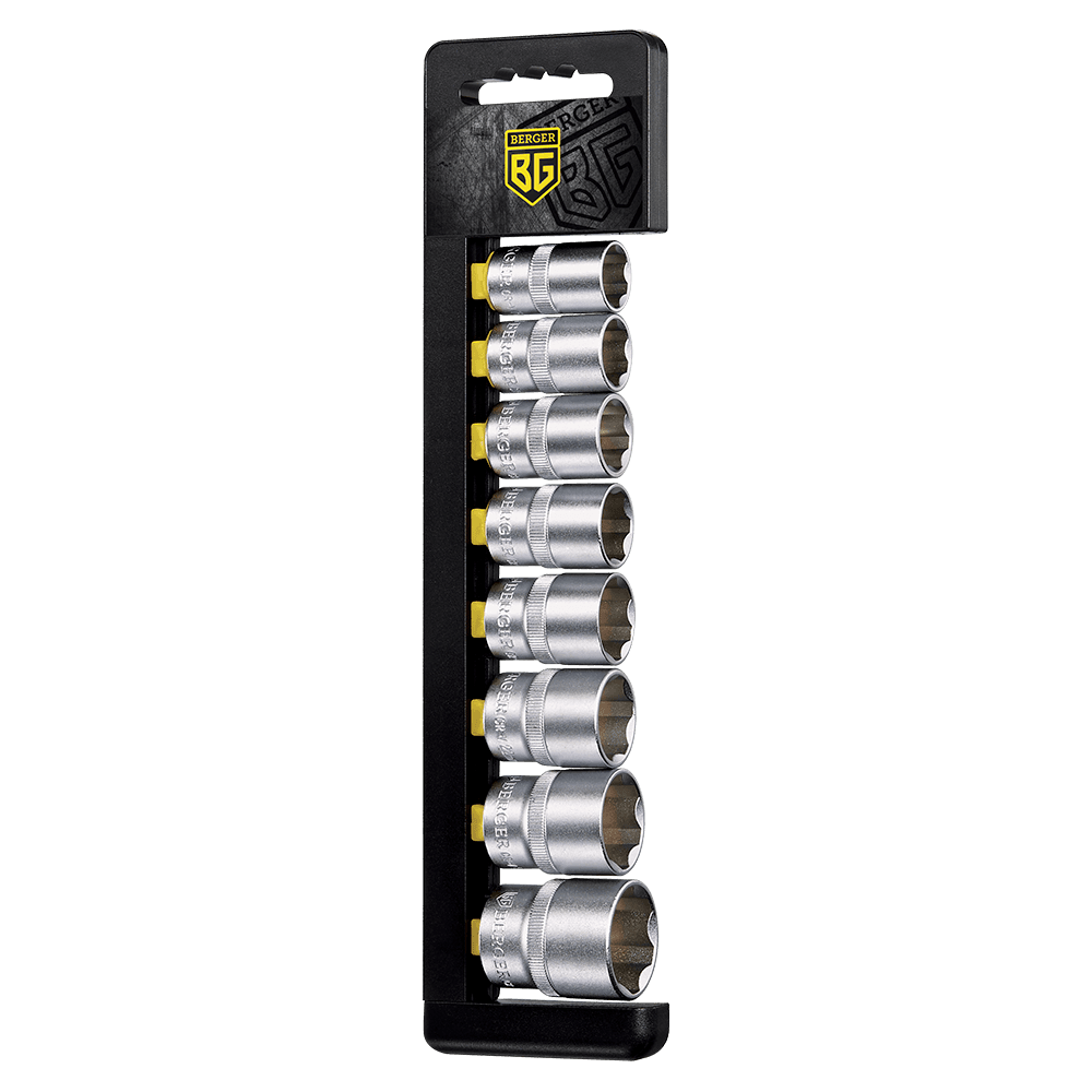 НАБОР ГОЛОВОК ТОРЦЕВЫХ 6-ГРАННЫХ SUPERLOCK 1/2” 8 ПРЕДМЕТОВ /16-27/ BERGER BG2029