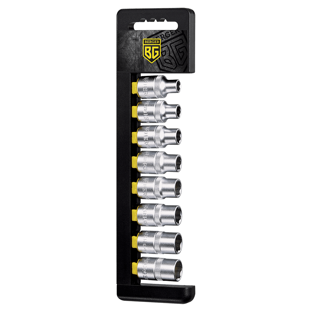 НАБОР ГОЛОВОК ТОРЦЕВЫХ 6-ГРАННЫХ SUPERLOCK 1/2” 8 ПРЕДМЕТОВ /8-15/ BERGER BG2028