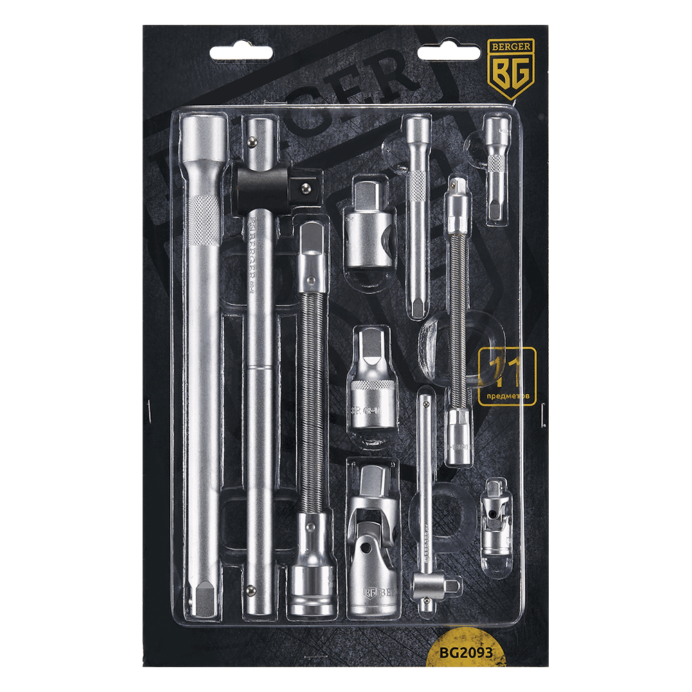 НАБОР УДЛИНИТЕЛЕЙ  1/2-1/4" BERGER 11 ПРЕДМЕТОВ BG2093
