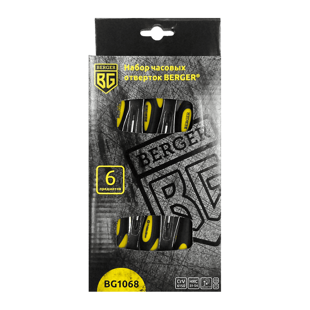 НАБОР ОТВЕРТОК ЧАСОВЫХ 6 ПРЕДМЕТОВ BERGER BG1068