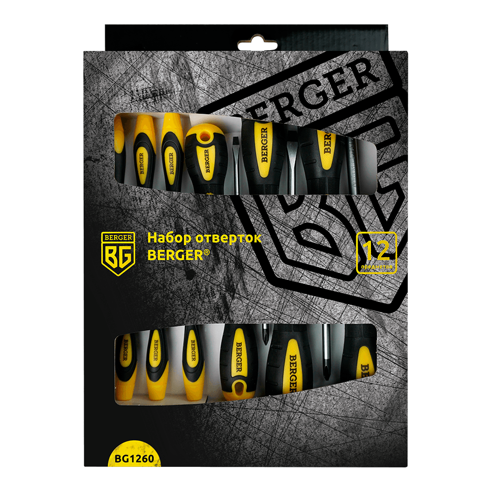 НАБОР ОТВЕРТОК 12 ПРЕДМЕТОВ BERGER BG1260