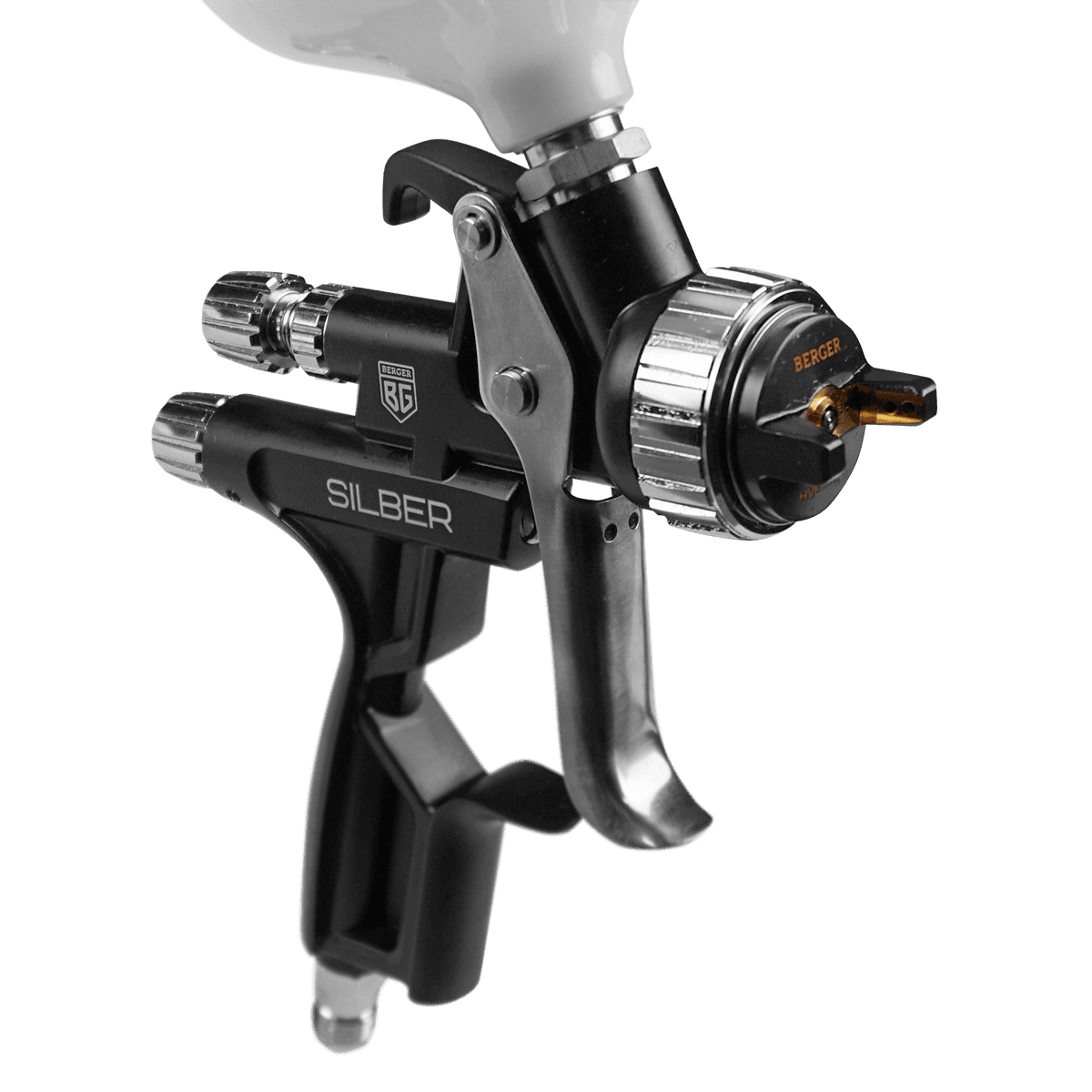 КРАСКОПУЛЬТ ПНЕВМАТИЧЕСКИЙ «ЗИЛЬБЕР» HVLP 1.3мм ВЕРХНИЙ БАЧОК BERGER BG1388