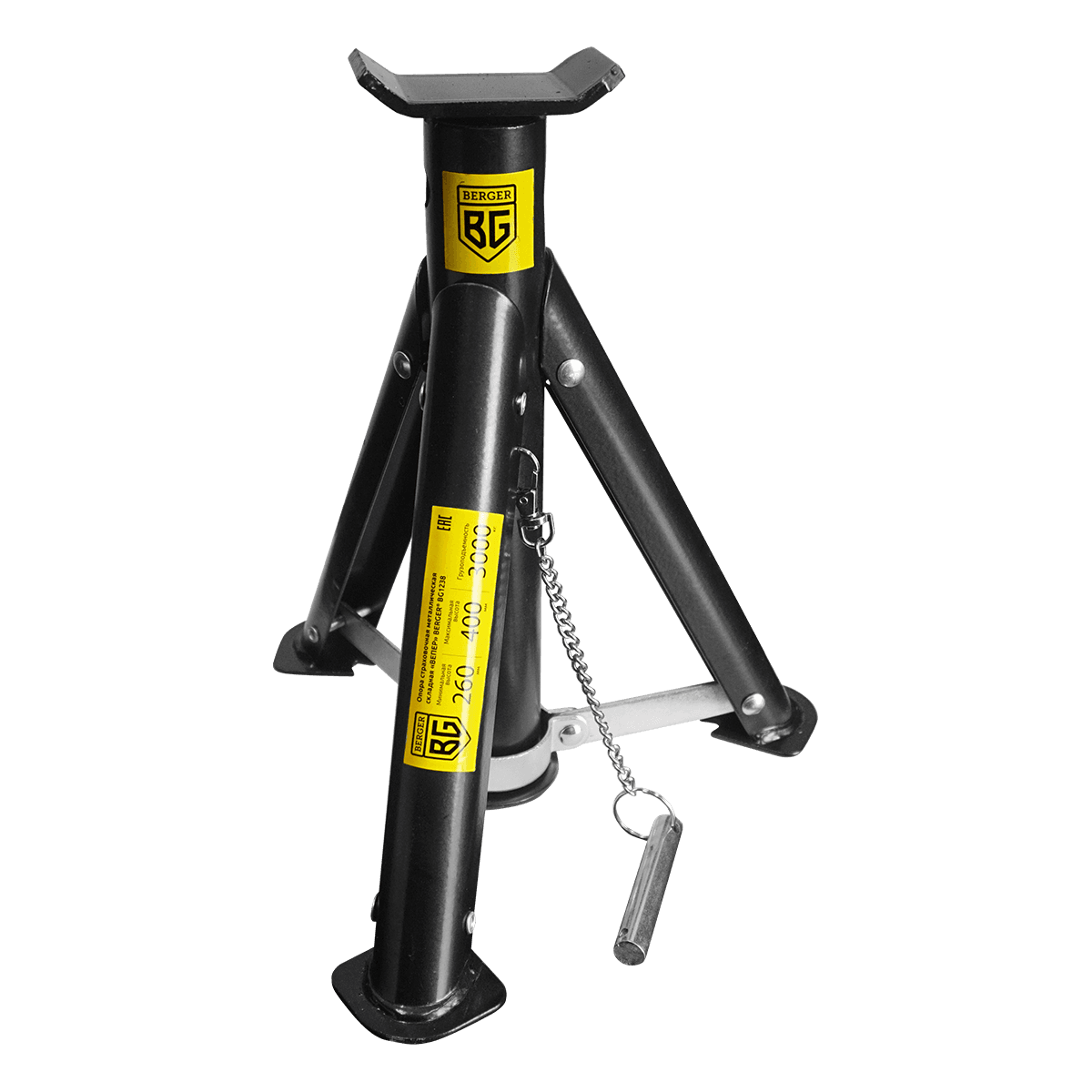 ОПОРА СТРАХОВОЧНАЯ МЕТАЛЛИЧЕСКАЯ СКЛАДНАЯ 3 ТОННЫ «ВЕПЕР» (265-415мм) BERGER BG1238