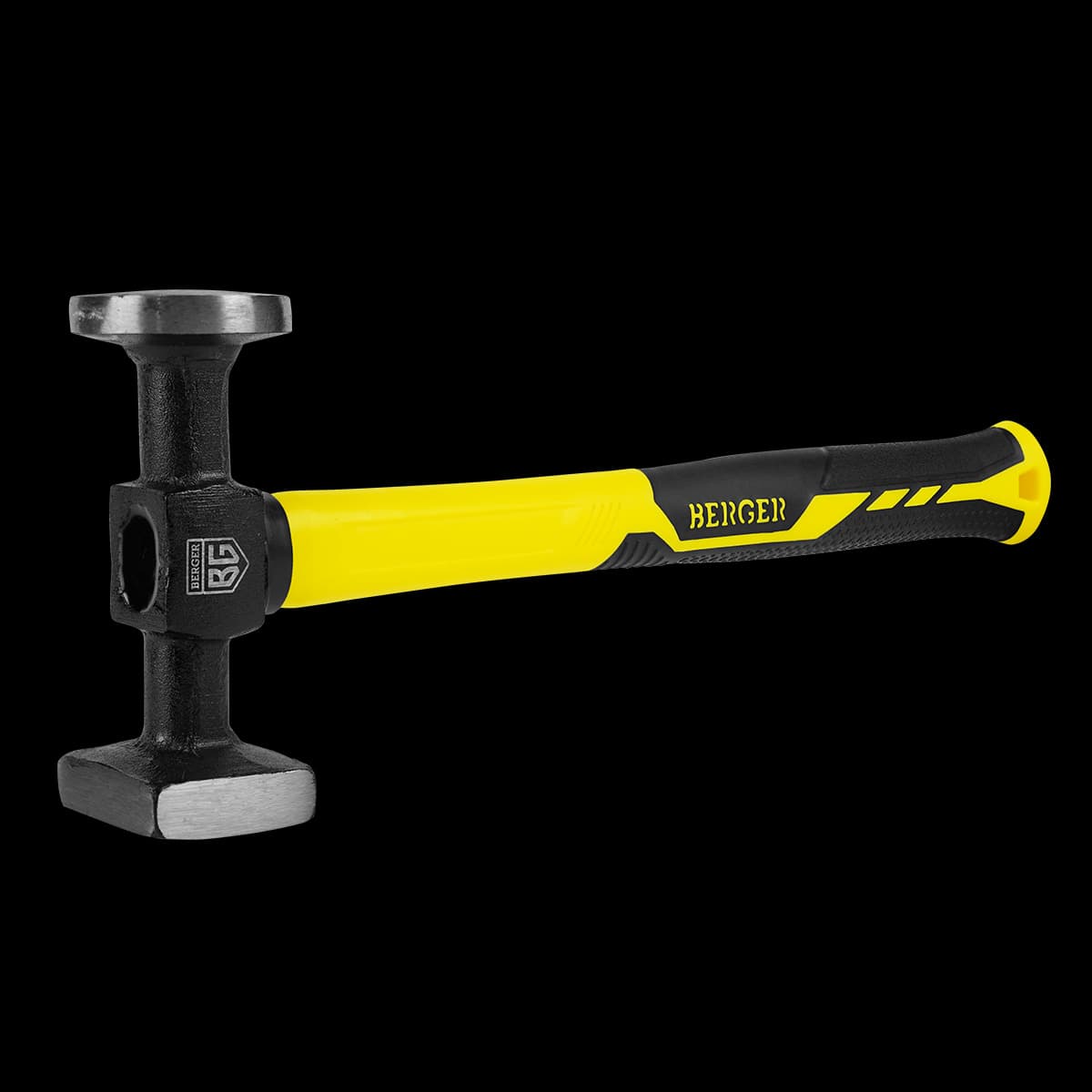 МОЛОТОК РИХТОВОЧНЫЙ КОВАНЫЙ 540 ГРАММ С ФИБЕРГЛАССОВОЙ РУКОЯТКОЙ BERGER BG1521