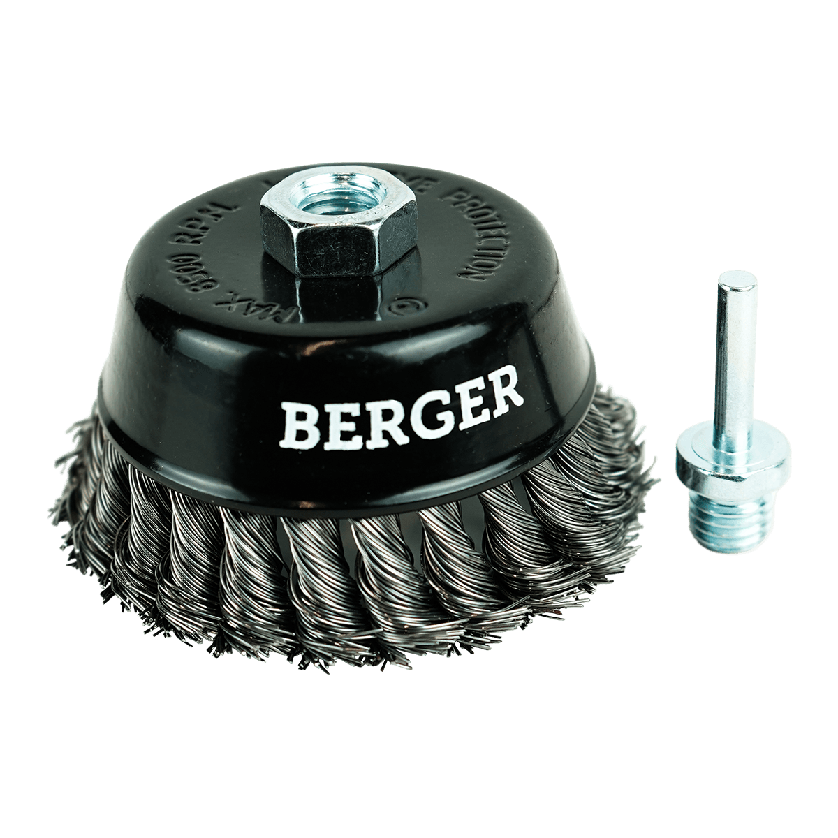КОРДЩЁТКА ЧАШЕОБРАЗНАЯ 100 мм ДЛЯ ДРЕЛИ И УШМ (витая оцинкованная сталь 0.5 мм) BERGER BG1744