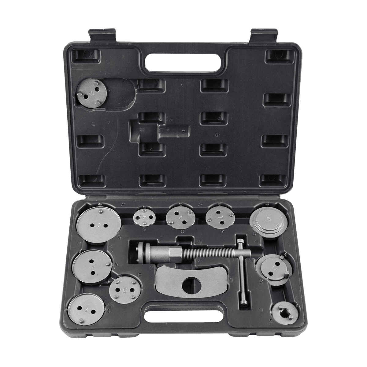 УНИВЕРСАЛЬНЫЙ НАБОР ДЛЯ СЖАТИЯ ТОРМОЗНЫХ ЦИЛИНДРОВ В КЕЙСЕ 13 ПРЕДМЕТОВ BERGER BG1944