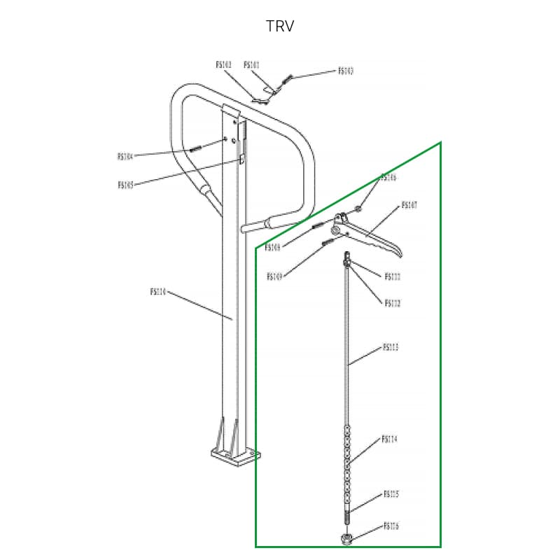 Тяга цепная в сборе для ручки TRV