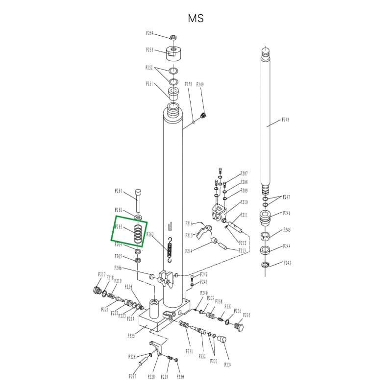 Пружина возвратная малого цилиндра гидроузла для MS