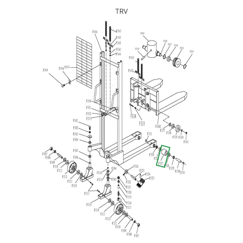 Ролик подвильный 74х58 для TRV черный полиуретановый