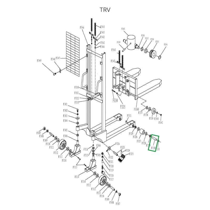 Ось подвильного ролика для TRV