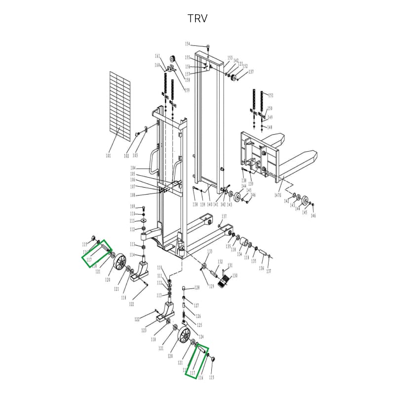 Ось поворотного колеса для TRV