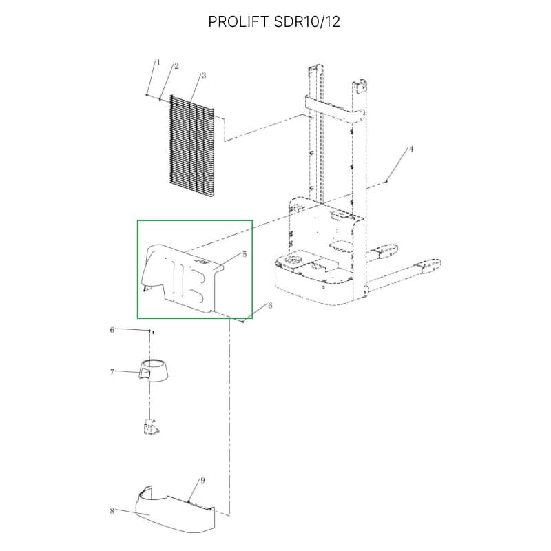 Кожух моторного отсека верхний для штабелеров SDR1-1,2 т, SDR1635
