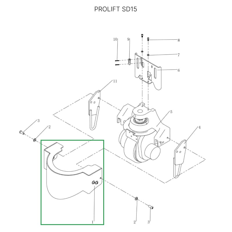 Кожух моторного отсека для тележек SD15