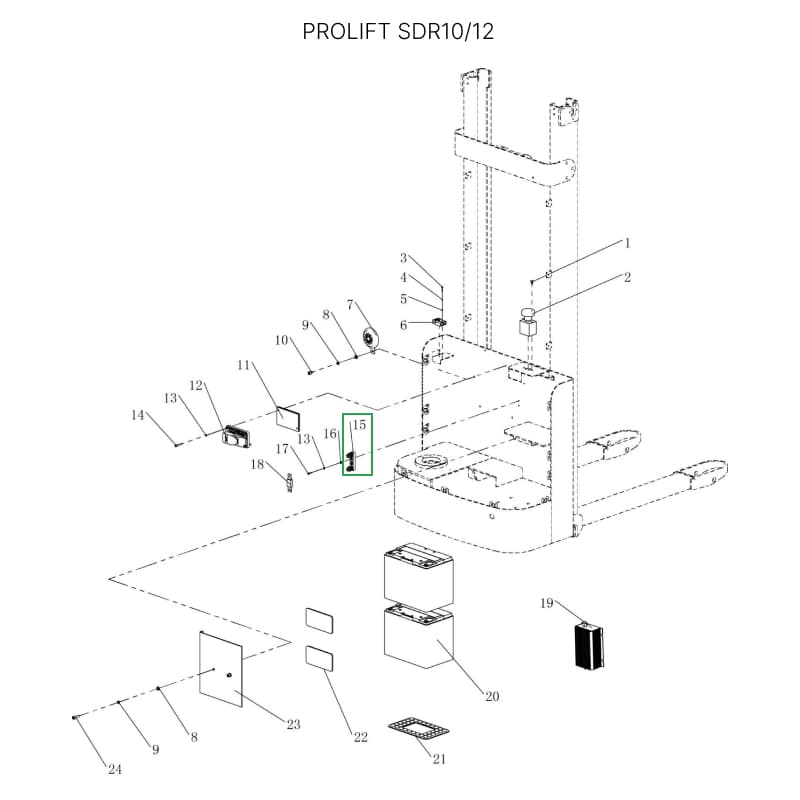 Гнездо предохранителя для штабелеров SDR1536/1545S/1645/1656/2036/2045, SDK