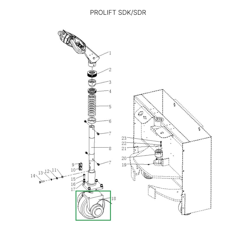 Ведущее колесо для штабелеров SDR1545S/1645/1635/2045, SDK1645/1656/2045
