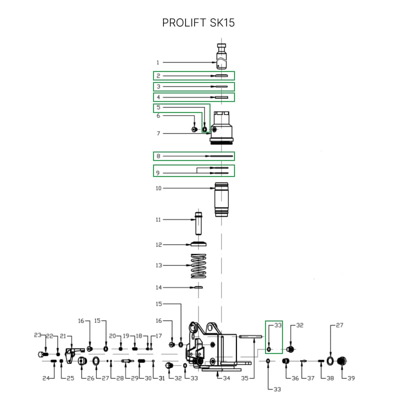Ремкомплект гидроцилиндра для тележек SK15/SD15L