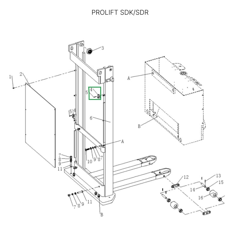 Датчик каретки вил для штабелеров SDR/SDK с FFL