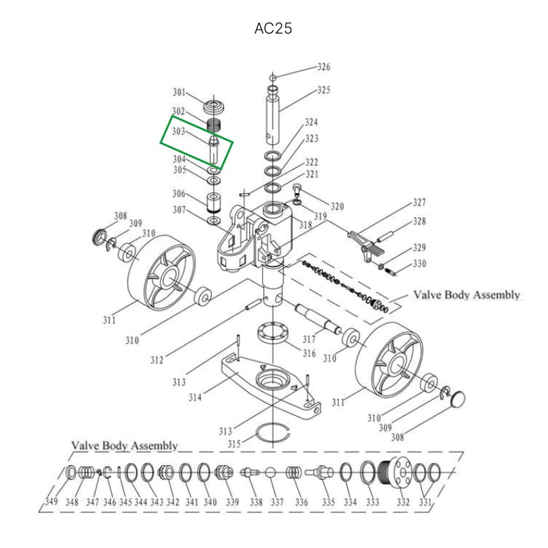 Шток нагнетательный для гидравлических тележек DF25