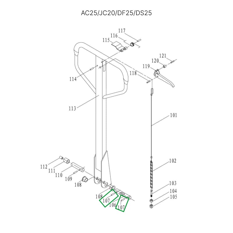 Штифт (8х50 мм) для гидравлических тележек AC25, DF25, JC20, AC30
