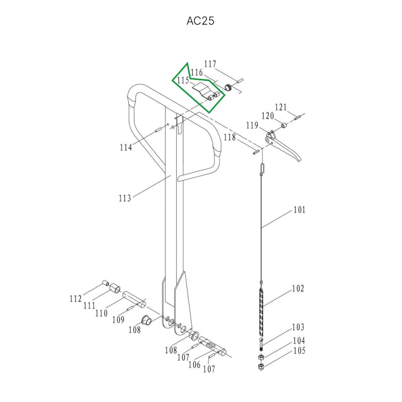 Пластина рычага управления режимом работы для гидравлических тележек JC20