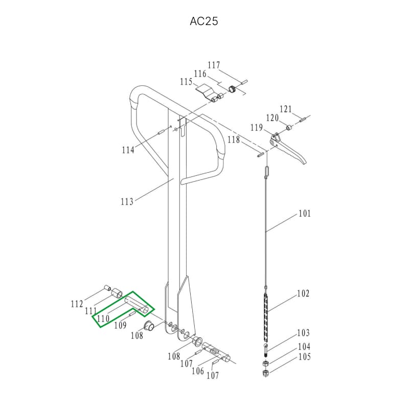Ось нажимного ролика для гидравлических тележек AC25