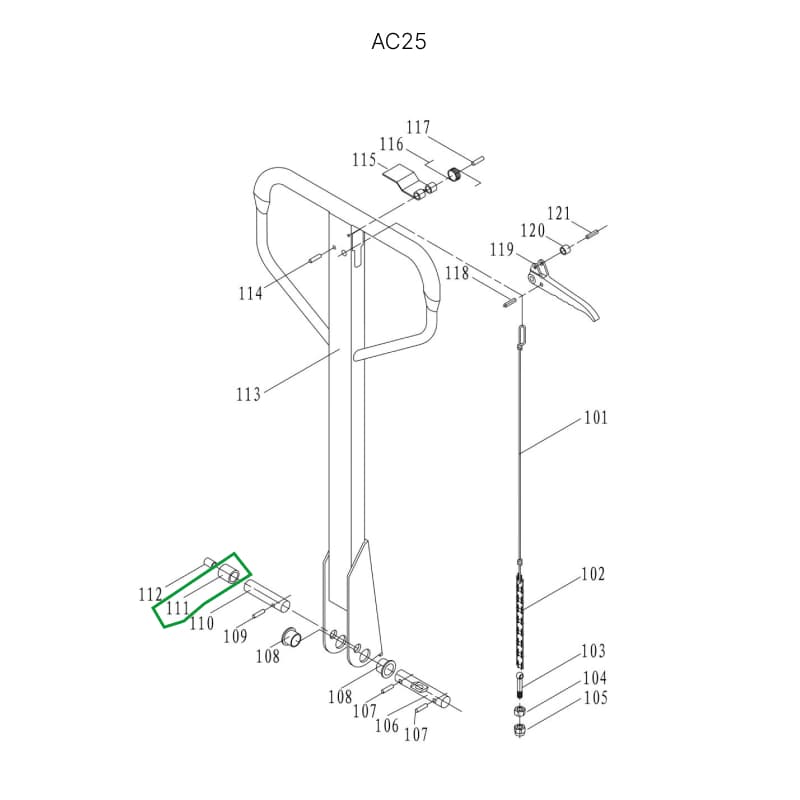 Нажимной ролик ручки для гидравлических тележек AC25