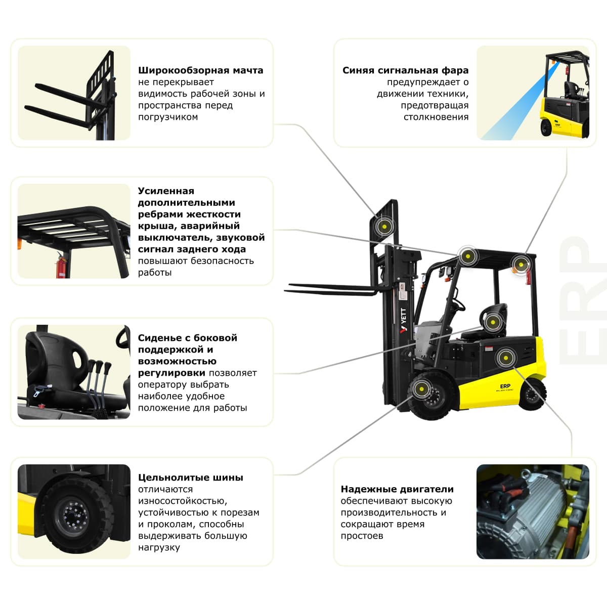 Электрический погрузчик YETT ERP16-ZSM480-SS