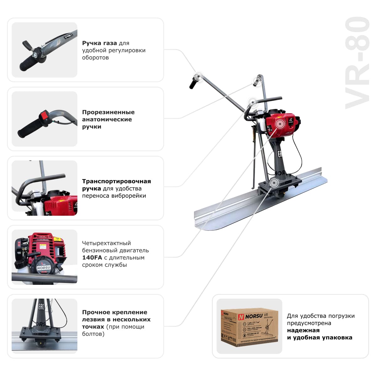 Виброрейка бензиновая NORSU VR-80