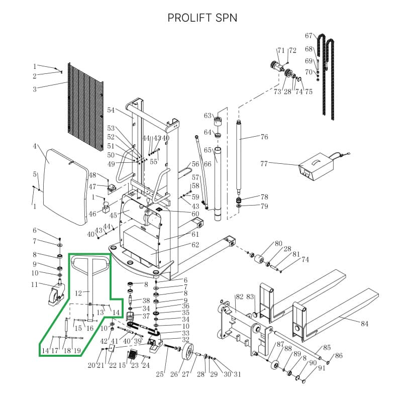 Ручка в сборе для штабелеров SPN