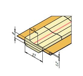 Керамическая подкладка трапециевидная КЕДР КП-12К (ширина 27 мм, канавка 12 мм скругленная, длина 600 мм)