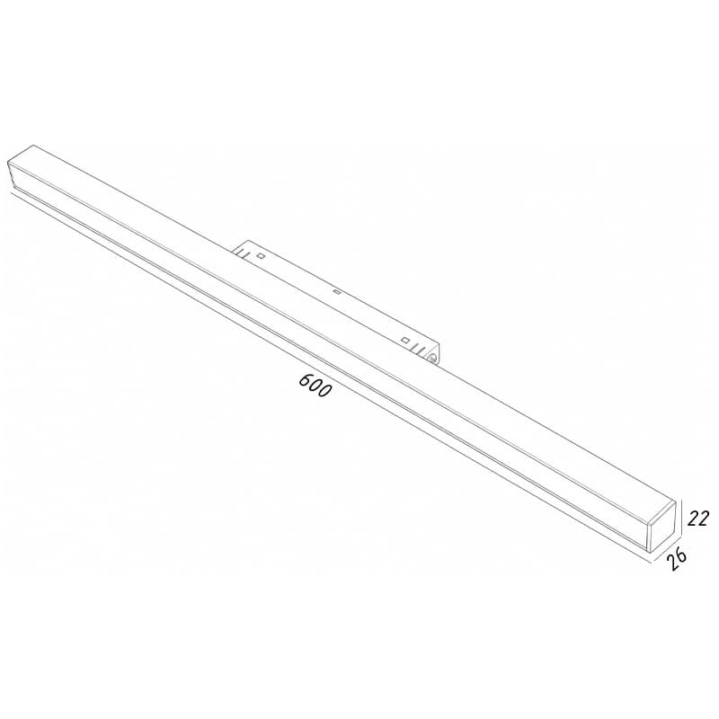 Светильник для трековой системы T-48 Line-600/18W, 3000К, Черный
