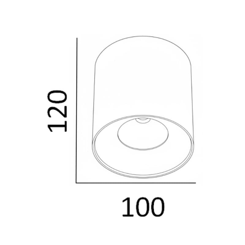 Светильник накладной Vila 20W, 4000К, белый,  Ra 90, IP20, D100*H120, пульсация < 1%
