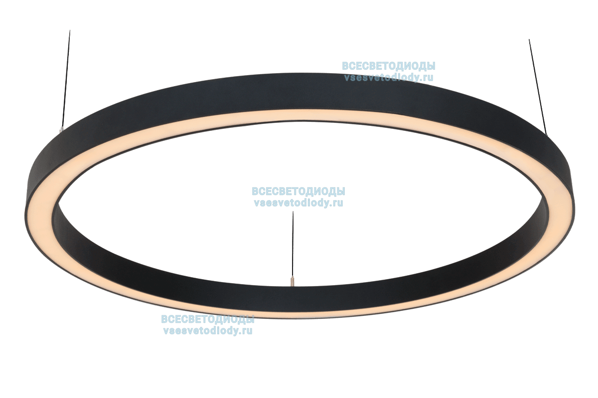 Светильник кольцо светодиодное Ring 100W, D1200 мм*35, 3000К, с протоколом управления Dali, черный, подвесной, IP 40