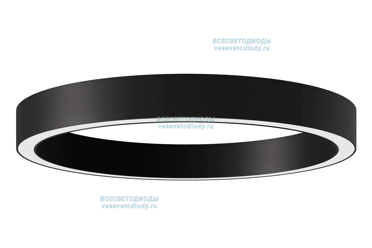 Светильник кольцо светодиодное Ring 100W, D1200 мм*100, 3000К, черный, накладной, IP 40