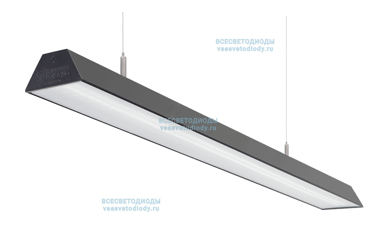 Светильник Трейд 40W-4600Lm с протоколом управления Dali 5000-5500К Микропризма IP40 с БАП (vsesv) на 3 часа Черный