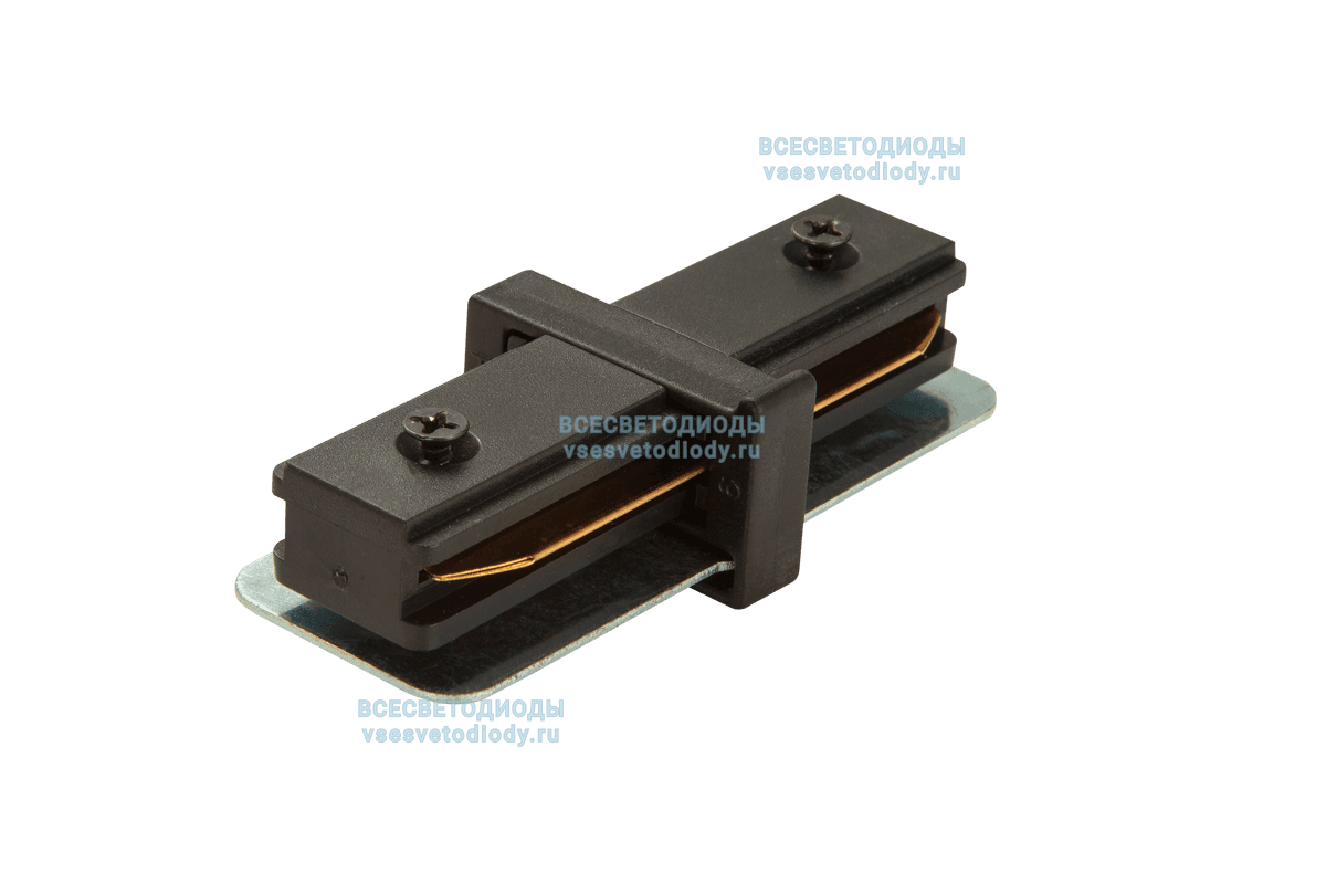 Коннектор трековый (прямой), черный для однофазного шинопровода aax-evr1-b-Dn