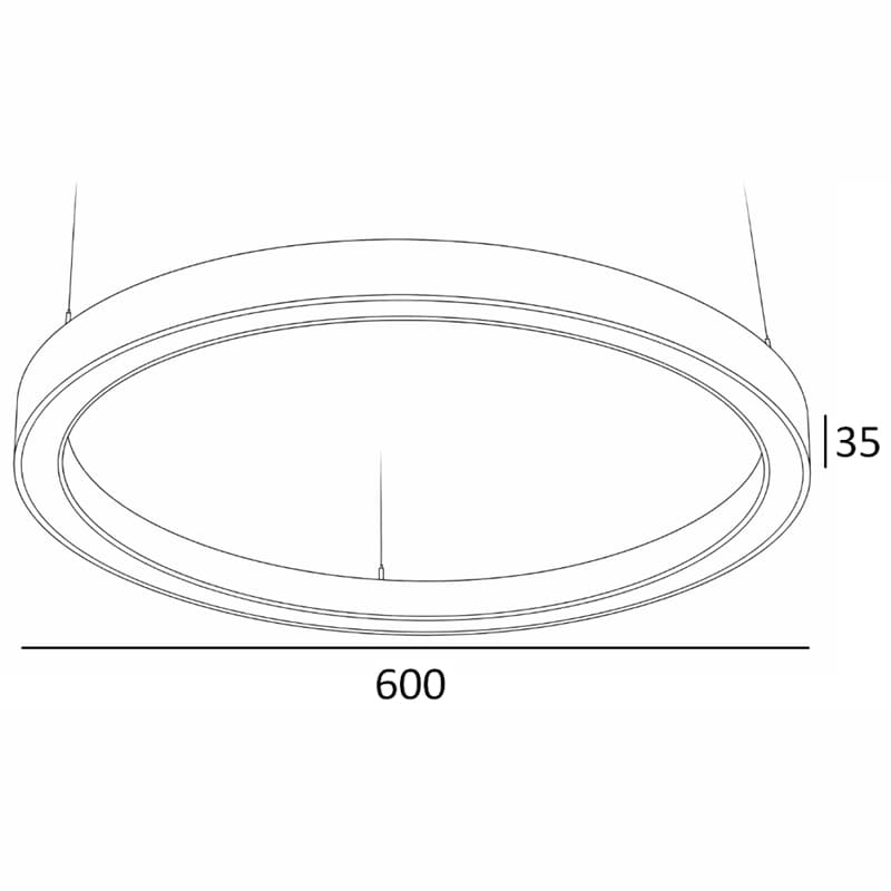 Светильник кольцо светодиодное Ring 50W, D600 мм*35, 5000К, с протоколом управления Dali, белый, накладной, IP 40