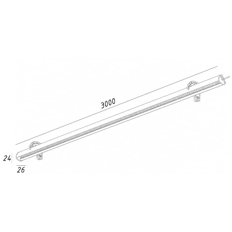 Светильник фасадный профиль L-F 3000*26*24мм 36W 4000K ANOD