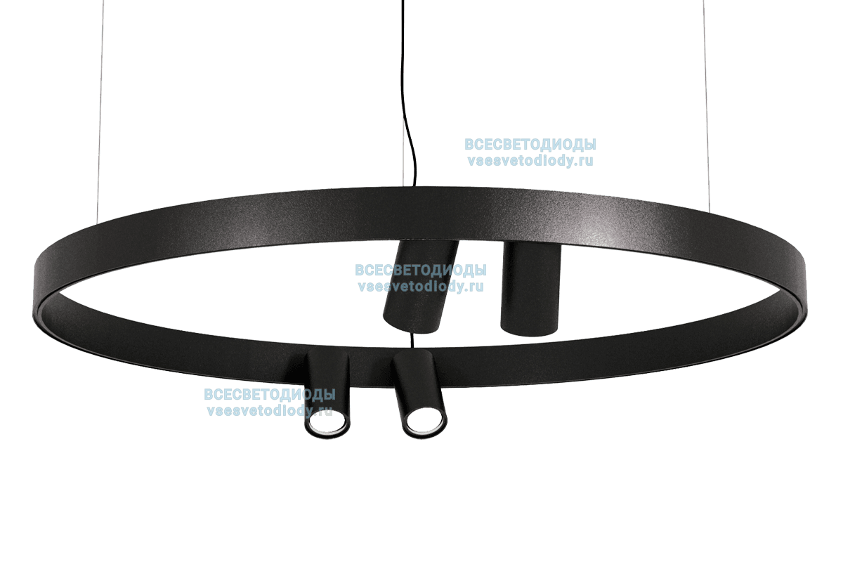 Светильник Ring Directed 4 спота 40W, 3000К, 800х50х50мм, черный