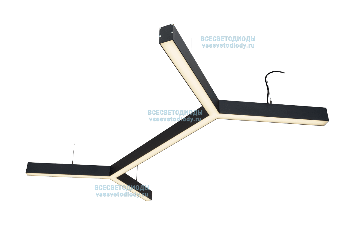 Светильник Bone 108W, 1550*940 мм, 3000К, с протоколом управления Dali, черный, подвесной, IP 40
