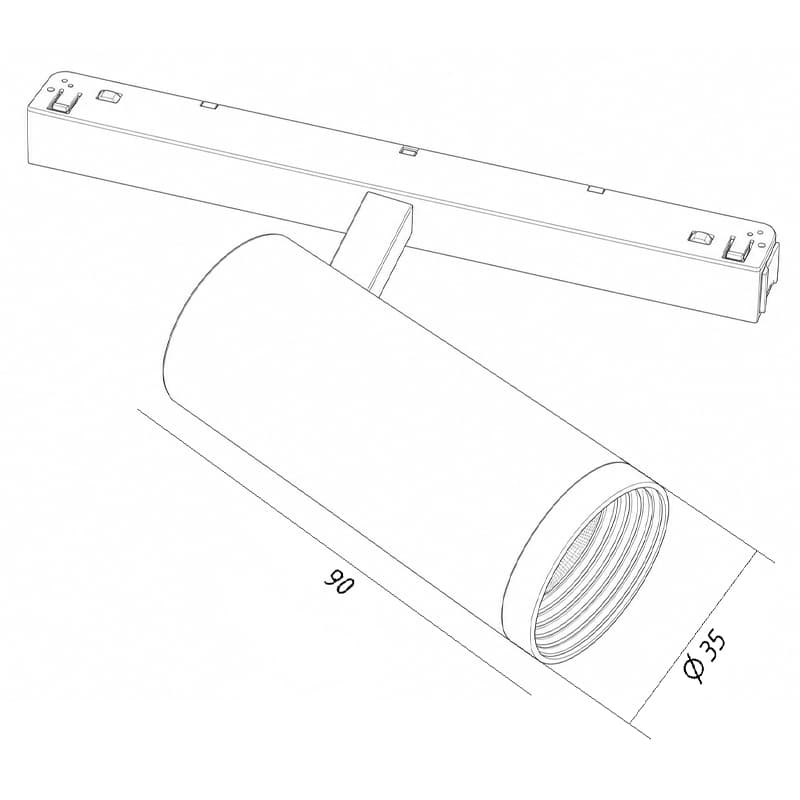Светильник Magnetic Track Spot Light 8W, 48V, 3000K, с протоколом управления Dali, Белый