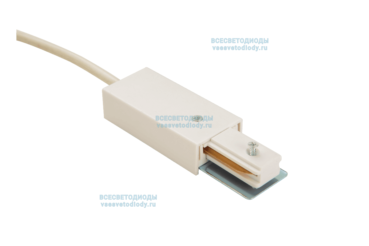 Коннектор трековый (подвод питания), белый для однофазного шинопровода aax-evr1-w-Dn