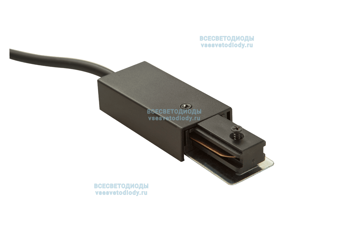 Коннектор трековый (подвод питания), черный для однофазного шинопровода aax-evr1-b-Dn
