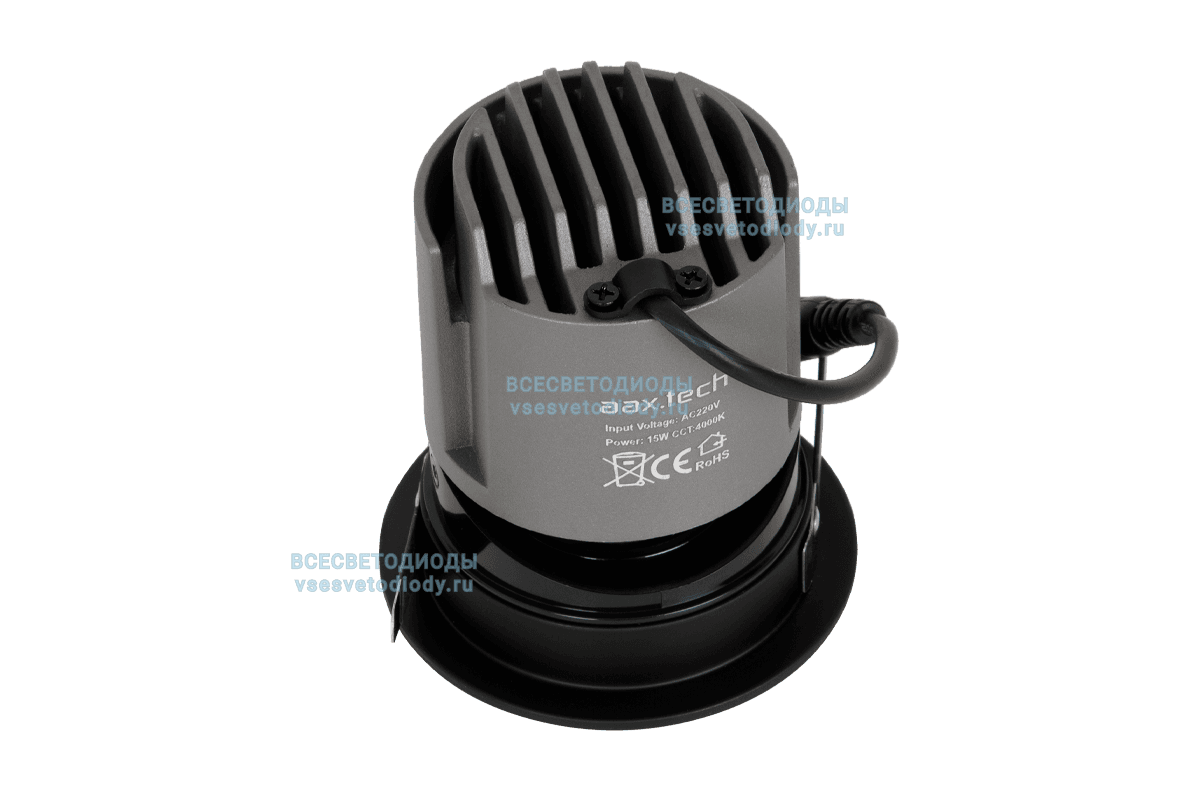 Светильник встраиваемый поворотный TweeRotary 15W D105*H99, 4000K, черный