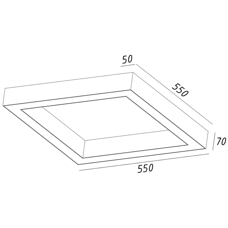 Светильник Quadro 72W, 550 мм*4, 3000К, с протоколом управления Dali, белый, подвесной, IP 40