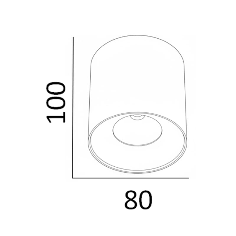 Светильник накладной Vila 10W, 3000К, белый,  Ra 90, IP20, D80*H100, пульсация < 1%