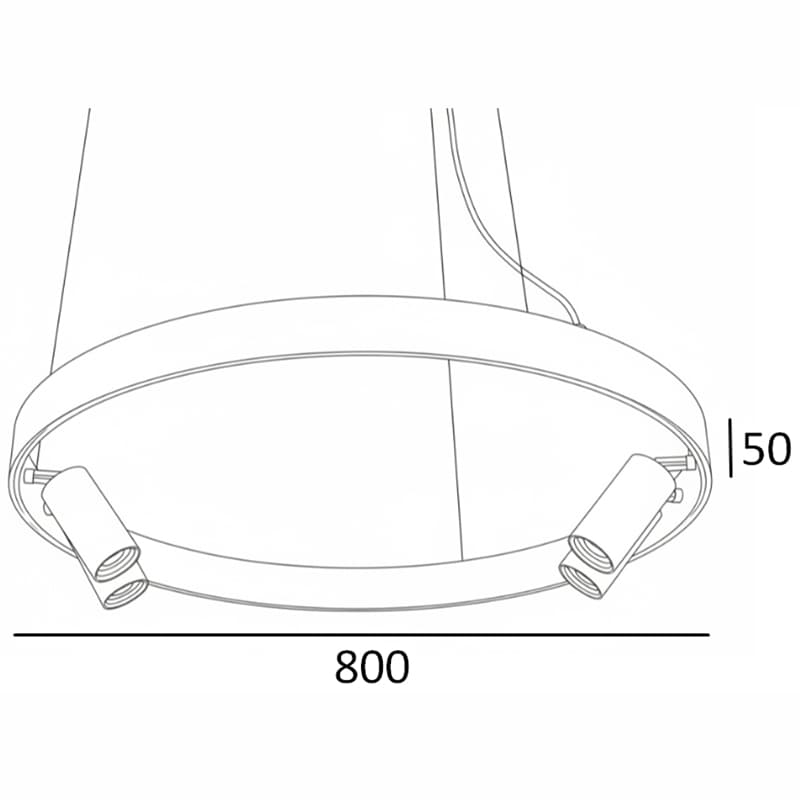Светильник Ring Directed 2 спота 20W, 3000К, 800х50х50мм, черный