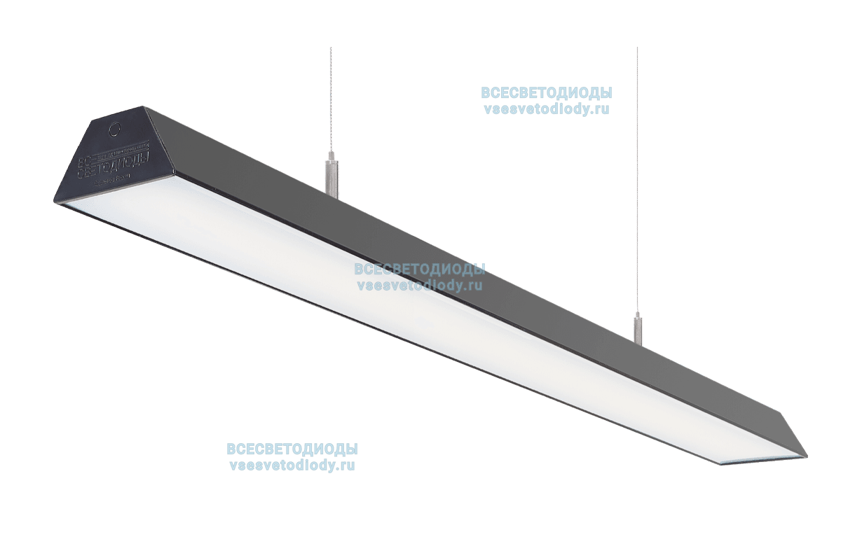 Светильник Трейд 76W-6600Lm с протоколом управления Dali 5000-5500К Опал IP40 с БАП (vsesv) на 3 часа Черный