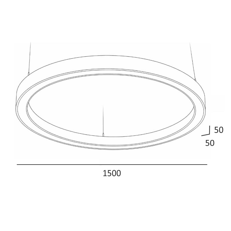 Светильник кольцо светодиодное Ring 130W, D1500 мм*50, 3000К, белый, накладной, IP 40